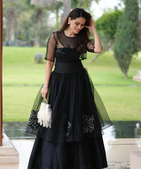 Emma Ivory Suede Pearl Embellished Potli- House of Kosha -3
