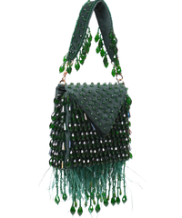 Luna Green Suede Embellished Mini Bag
