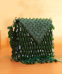 Luna Green Suede Embellished Mini Bag
