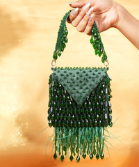 Luna Green Suede Embellished Mini Bag