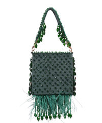 Luna Green Suede Embellished Mini Bag