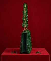 Lila Green Suede Embellished Mini Bag