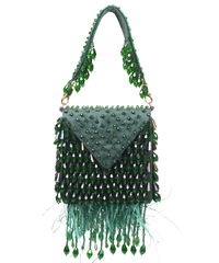 Luna Green Suede Embellished Mini Bag