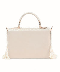 Nasrin Ivory Embellished Box Bag