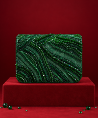 Lila Green Suede Embellished Mini Bag