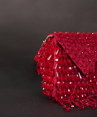 Luna Maroon Suede Embellished Mini Bag