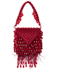 Luna Maroon Suede Embellished Mini Bag