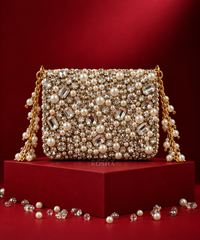 Reem Ivory Suede Embellished Mini Bag