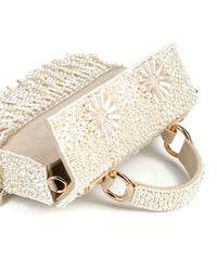 Nasrin Ivory Embellished Box Bag