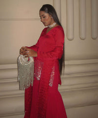 Bailey Silver Georgette Handcrafted Hand Bag