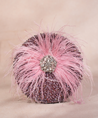 Kiraz Mauve Suede Embellished Clutch