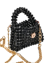 Razzle Black Crystal Handcrafted Mini Bag