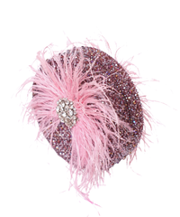 Kiraz Mauve Suede Embellished Clutch