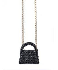 Razzle Black Crystal Handcrafted Mini Bag