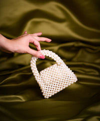 Selina White Pearl Handcrafted Mini Bag