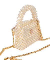 Selina White Pearl Handcrafted Mini Bag