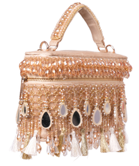 Mirage Gold Mirrorwork Embellished Vanity Bag