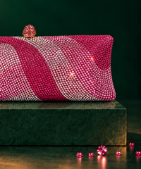 Glitz Pink Ombre Rhinestone Long Clutch