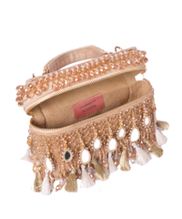 Mirage Gold Mirrorwork Embellished Vanity Bag