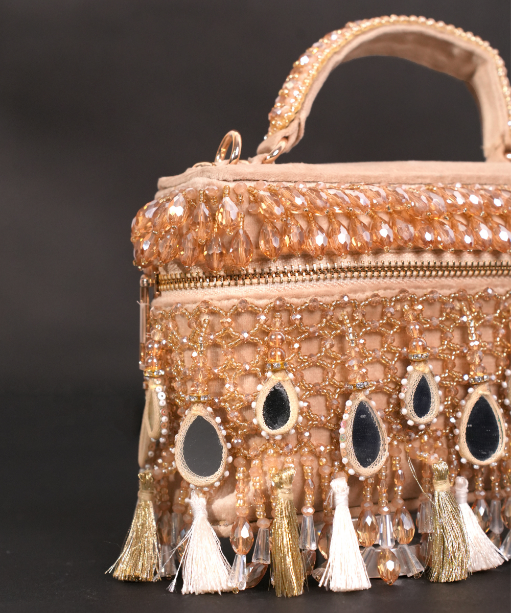 Mirage Gold Mirrorwork Embellished Vanity Bag