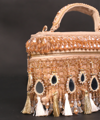 Mirage Gold Mirrorwork Embellished Vanity Bag