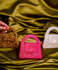 Razzle Magenta Crystal Handcrafted Mini Bag