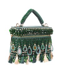 Mirage Green Mirrorwork Embellished Vanity Bag