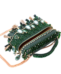 Mirage Green Mirrorwork Embellished Vanity Bag