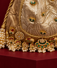 Gayatri Gold Dual Tissue Kundan Embroidered Potli