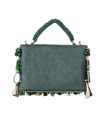 Mirage Green Mirrorwork Embellished Vanity Bag