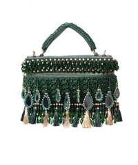 Mirage Green Mirrorwork Embellished Vanity Bag