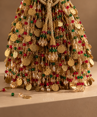Devi Gold Georgette Coin Embroidered Potli