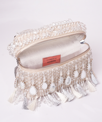 Mirage Silver Mirrorwork Embellished Vanity Bag