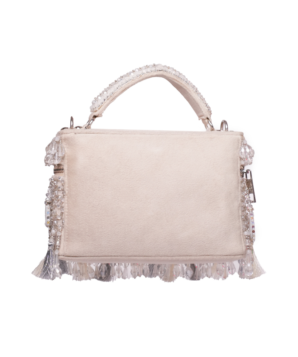 Mirage Silver Mirrorwork Embellished Vanity Bag