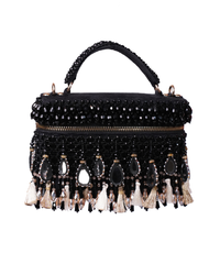 Mirage Black Mirrorwork Embellished Vanity Bag