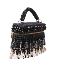 Mirage Black Mirrorwork Embellished Vanity Bag