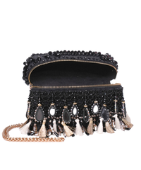 Mirage Black Mirrorwork Embellished Vanity Bag