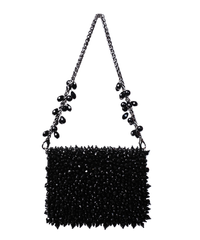 Kiyara Black Suede Crystal Embellished Mini Bag