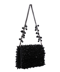 Kiyara Black Suede Crystal Embellished Mini Bag