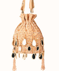 Sheesh Mahal Gold Embellished Potli