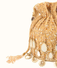 Sheesh Mahal Gold Embellished Potli