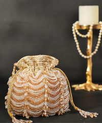 Gulzar Gold & Silver Georgette Embellished Potli