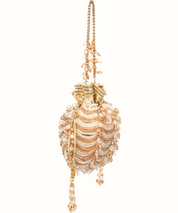 Gulzar Gold & Silver Georgette Embellished Potli
