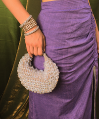 Ophelia Grey Suede Embellished Hobo Bag