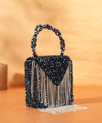 Natali Navy Blue Embellished Mini Bag