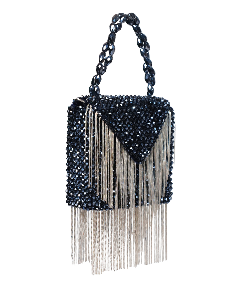 Natali Navy Blue Embellished Mini Bag