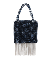 Natali Navy Blue Embellished Mini Bag
