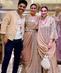 Farah Ivory Suede Pearl Potli