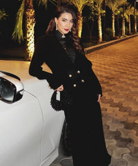 Liona Black Suede Embellished Hobo Bag