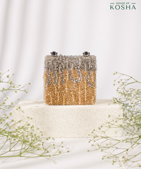 Elsie Gold & Silver Suede Mini Bag